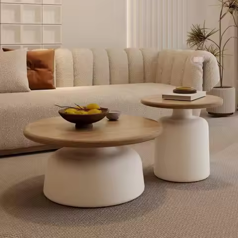 Solid Wood Coffee Table Living Room Home Small Apartment Simple Modern Coffee Table 2026 New Round C
