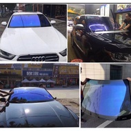 1.52m x 3m Blue Chameleon VLT 60% Home Glass Car Front Rear Window Tint Solar Film Windscreen Protection Explosion Proof
