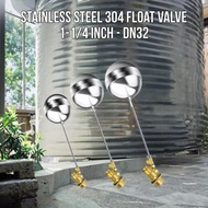 MAHA 1-1/ 4 inch Automatic Water Ball Float Tank Toron Clogging Style SS Float Valve Brass + Stainle