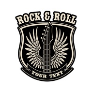 Guitar Wings ROCK ROLL Badge Sticker Decal#815
