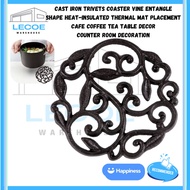 Cast Iron Trivets Coaster Vine Entangle Heat-Insulated Thermal Mat Placemat Cafe Coffee Tea Table Ro
