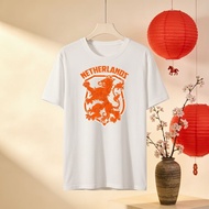 Netherlands National Lion Emblem T Shirt Orange Shield Design Men Women Casual Wear Country Pride Ap