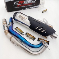 Knalpot Standar racing Creed Exhaust inlet 38/50mm 100% ORI Ngebas Adem for Nmax old new Aerox 155/p