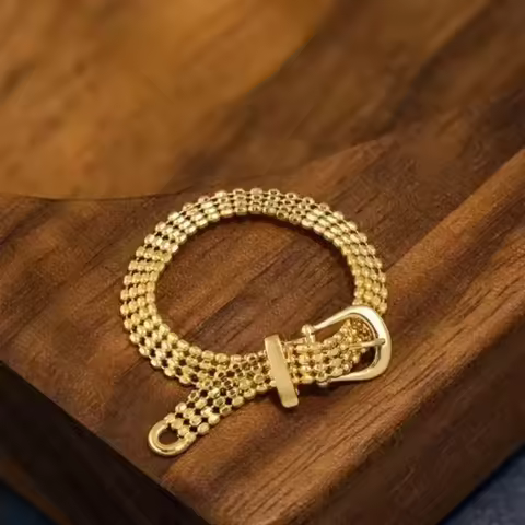 18K Gold Ring for Woman Au750 Gold Collarbone Chain Real Luxury Quality Fine Jewelry AU750 Ring Part