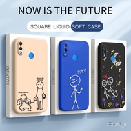 LP-8 SMT🧼CM Original 3D Printing Square Liquid Silicone Case for Huawei Nova 3 3i 3E 360 Protective Back Cover Nova3i No