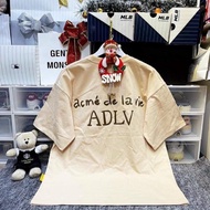 Adlv Short Sleeve T-Shirt Printed Cream Letter Pattern Unisex Men Women Cotton oversize Wide form