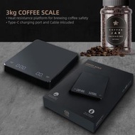 日本暢銷 - 多用途電子咖啡磅 LED 帶計時功能 咖啡磅 沖咖啡 廚房 3種重量計量秤 - 黑色