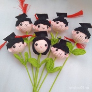 Cute Dr.Cap Crochet Flower Finished Hand Woven Flower Graduation Teacher's Day Gift Graduation Season Teacher's Day Gift