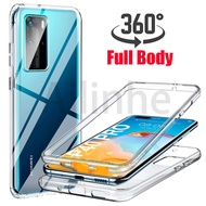 สำหรับ Huawei P50 P40 Lite E P30 P20 Pro Nova 7SE 6SE 3E 4E Case 360องศา Double Sided ป้องกันโทรศัพท์มือถือใสซิลิโคน TPU + Hard PC ฝาหลังขายร้อน