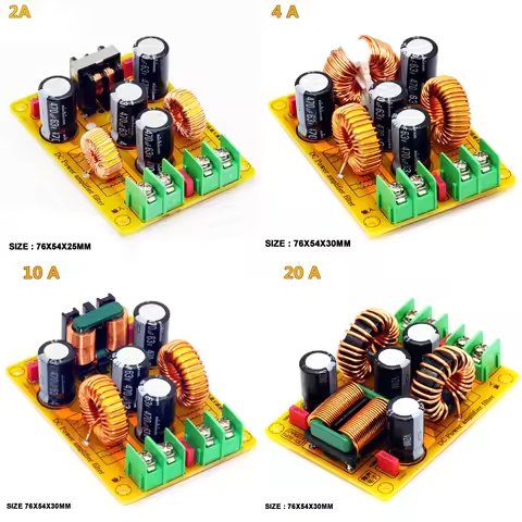 2A 4A 10A 20A DC LC Low Pass Power Filter EMI EMC 12V 24V CAR Audio High-Frequency Noise Filter Swit