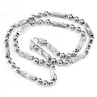 Mens Fashionable Platinum Silver Necklace Pure Silver Hexagonal PT950 Platinum Thick Chain Versatile