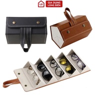 Convenient Foldable 5 Compartment Eyeglasses Case - Eyeglasses Accessories