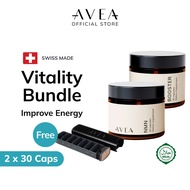 AVEA Vitality Bundle | NMN Supplement + Booster (Resveratrol, Ubiquinol CoQ10) | Swiss Quality | NAD