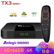 Android TX3 MINI  TVBOX Amlogic S905W2 Android 11 4G 32G 64G 4K 60fps BT HD AV1 Dual Wifi Media Player Smart TV Box Set