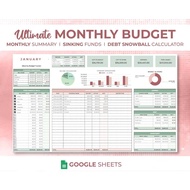 Digital Planner, Monthly Budget Spreadsheet, Google Sheets Budget Template, Excel Budget Tracker, Fi