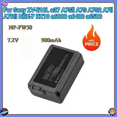 New Replacement Battery NP-FW50 7.2V 900mAh For Sony ZV-E10L a37 A7SII A7S A7S2 A7II A7RII NEX-7 RX1