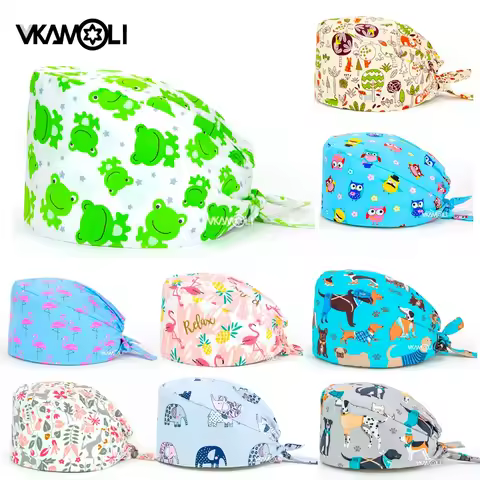 Wholesale prices Unisex scrubs cap 24 hours delivery nurses scrub hats overalls work Accessories Den