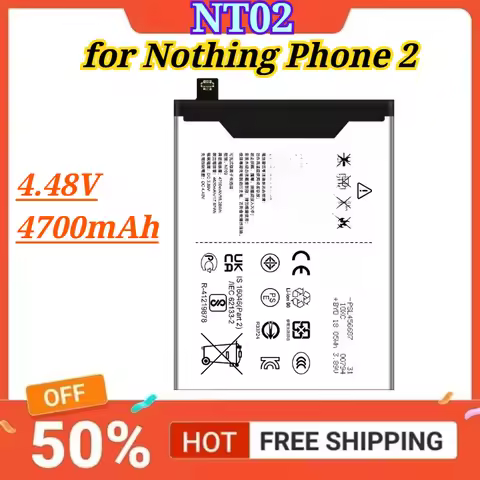 New Battery Compatible NT02 4.48V 4700mAh for Nothing Phone 2 Mobile Phone Batteries