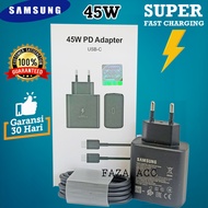 CHARGER SAMSUNG ORIGINAL 100% 45 WATT ASLI ORI SUPER FAST CHARGING / CEPAT /TYPE C TO TYPE C/TEPSI/ 