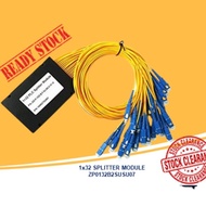 (SPECIAL STOCK CLEARANCE) Fiber PLC Splitter: 1x32 Fiber Splitter,  SC/PC, ABS Box Package