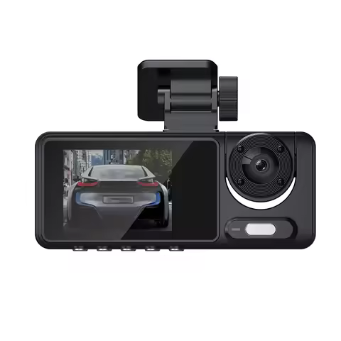 1080P WiFi Dash Cam Driving Recorder with IR Night Vision Triple Lens Car Camcorder 2 Inch IPS Scree
