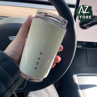 304 Stainless Steel Thermos Cup, Beige Tritan Screw Lid - AZ STORE