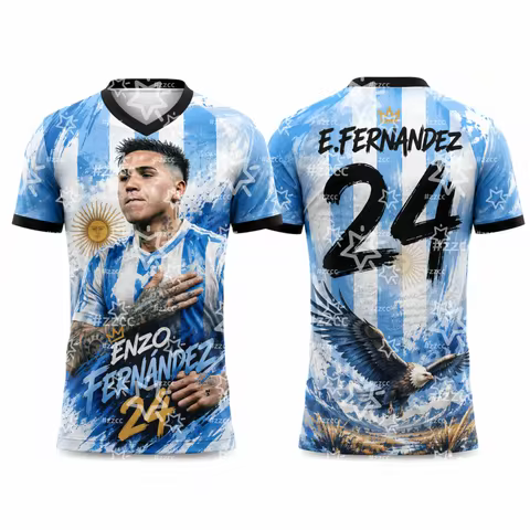 2026 Argentine Enzo Fernandez No. 24 football jersey Men Woman Children Casual Fan Sport Top Uniform