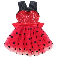 ชุดเด็ก Ladybug Halloween Cosplay Red Dot Canopy Dress อายุ 3 ถึง 12 ปี