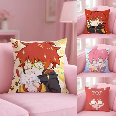 Hot Game M-Mystic Messenger 707 Pillow Case Custom Printed Brushed Fleece Pillow, Baby Skin-Touch, E