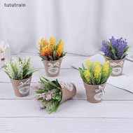 tututrain Artificial Plant Decorative Flowers Fake Flowers Mini Potted  Green Plant TT