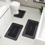 Bathroom Rugs Sets 3 Piece Bath Mat Non Slip Bath Rug with U-Shaped Contour Toilet Rug Water Absorbe