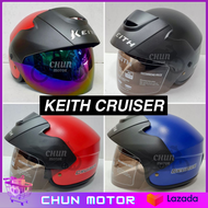 KH Keith Cruiser Helmet Same SGV CRUISER Design (With Tinted Visor) High Quality Half Cut Kura-Kura Topi SIRIM LULUS
