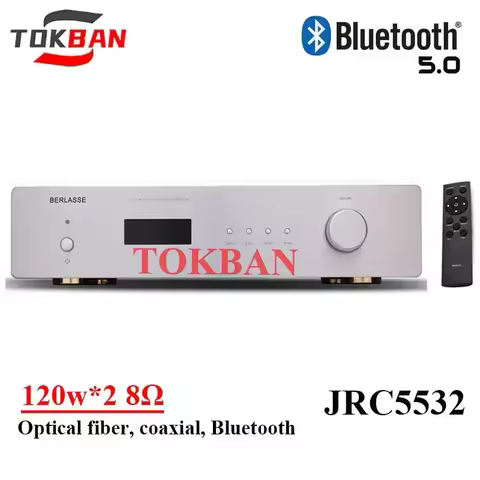 Tokban TS-11 120w*2 2-channel Stereo Amplifier High Power Bluetooth 5.0 Fiber Coaxial Input JRC5532 