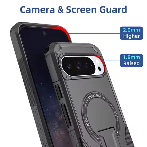 Armor Magnetic Stand Case For Google Pixel 10 9 10Pro 9Pro 9Pro XL 10Pro XL For Magsafe Wireless Cha