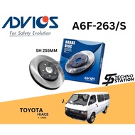 AISIN ADVICS Heavy Duty A6F-263/S Brake Disc Rotor Set Toyota Hiace LH113 (FRONT) 5H 255MM