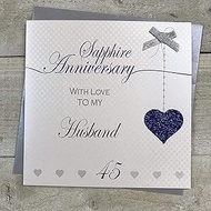 WHITE COTTON CARDS 45th Wedding Anniversary Handmade Card - Love Lines - LLA45H