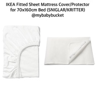 💯IKEA.my Plain Fitted Sheet Mattress Cover/Protector for 70x160cm Bed (SNIGLAR/KRITTER) - LEN/LENAST