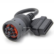 【MT】 9Pin To OBD2 16Pin Diagnostic Adapter Cable for Truck Diagnostic Tool