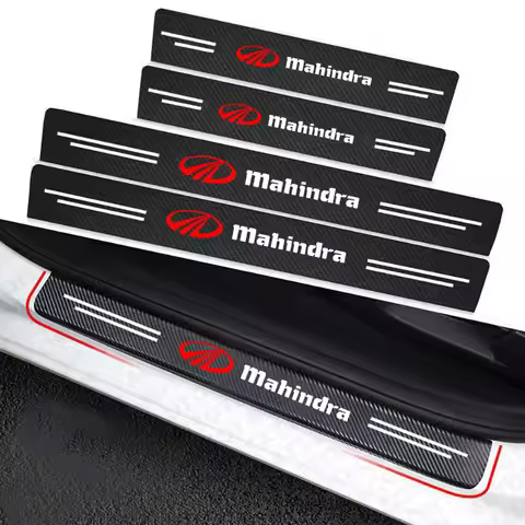 Car with Logo Door Carbon Fiber Sill Protector Stickers For Mahindra kuv100 xuv700 xuv300 tuv300 mah