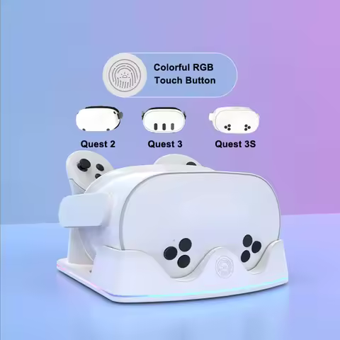 Universal RGB Charging Dock for Oculus Quest, Q2/Q3/Q3S VR Headset with Controllers Storage, Organiz