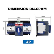 2P 4P 63A 230V MCB type Dual Power Automatic transfer switch ATS Backup Power Switch Changeover Auto