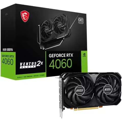 GeForce RTX 4060 Ventus 2X Black 8G OC Gaming Graphics Card - 8GB GDDR6X, PCI Express Gen 4, 128-bit