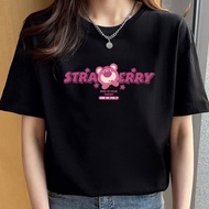 Áo thun nam nữ mẫu STRABERRY áo phông cotton 3158