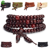 [HOT SALE]108 Beads 6mm Natural Sandalwood Buddhist Buddha Wood Prayer Bead Mala Unisex Men Bracelets Jewelry