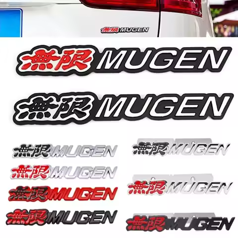 3D Metal Mugen Logo Car Emblem Rear Trunk Front Grill Badge For Honda Civic Accord 7 Type R FN2 FK8 