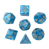 γShop Now and Saveγ 7 Pcs Set Blue Gold Color Polyhedral Table Game Digital Number Dice for DND TRPG