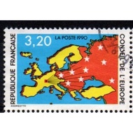 France 1990 Map of Europe single