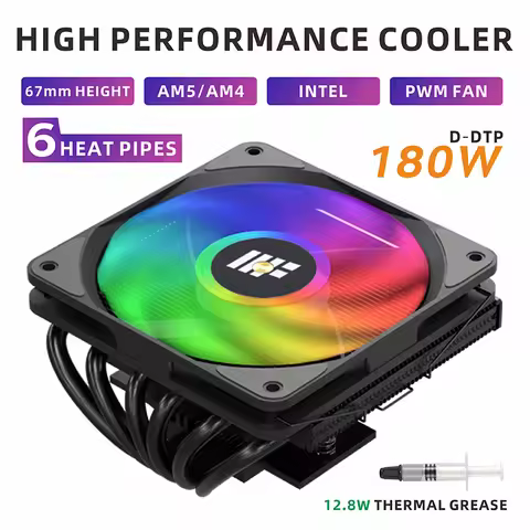 METALFISH DH670 67mm Low Profile CPU Cooler 6 Heatpipes ITX CPU Radiator 120mm PWM Fan For LGA 1700 