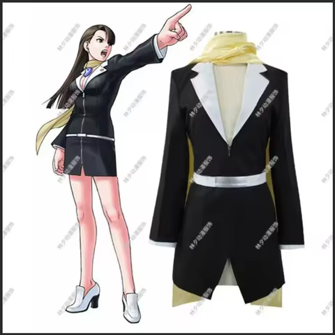 Ace Attorney Inspired Mia Fey Cosplay Dress - Genius Lawyer Version