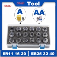 OUIO ER11 ER16 ER20 ER25 ER32 ER40 Set ER Spring Collet Suit Chuck 0.015 0.008mm A AA for CNC Millin